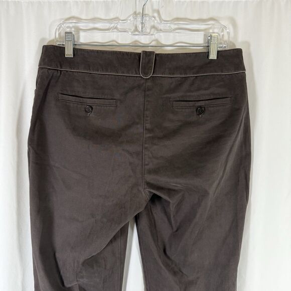 Boden Pants Women's 12L Solid Brown Flat Front Mid Rise Cotton Blend - Picture 9 of 9